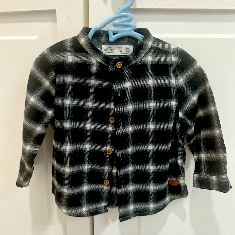 Baby Boy Mandarin Collar Flannel